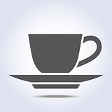 Coffee cup and plate icon