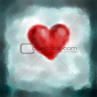 digital painted heart