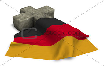 christian cross and flag of germany - 3d rendering