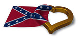 heart symbol and flag of the Confederate States of America - 3d rendering