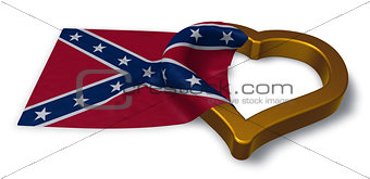 heart symbol and flag of the Confederate States of America - 3d rendering