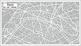 Paris Map in Retro Style. Hand Drawn.