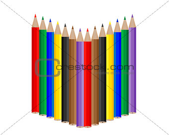 set of colored pencils