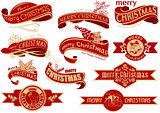 Red Christmas Banner Set