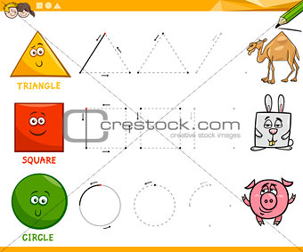 basic geometric shapes drawing worksheet