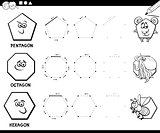 draw geometric shapes coloring page