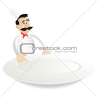 Chef Menu Holding Dish