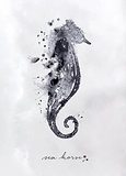 Monotype seahorse black