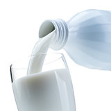 Pouring fresh milk into a glass