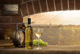 White wine tasting in the cellar