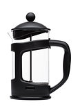 Empty french press pot coffee maker isolated 