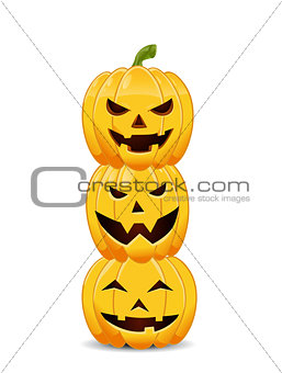 pumpkins with an evil expression 