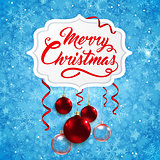 Christmas banner with red baubles
