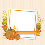Autumn frame with pumpkins