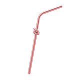 Drinking straw knotted. 3D