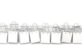 White blank shopping bags. 3D
