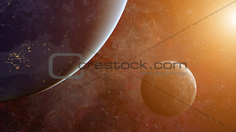 Solar System - Mercury. Science background.