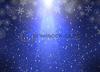 Christmas Snowflakes on Blue Background. Vector Illustration.