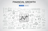 Financial Growth concept with Business Doodle design style