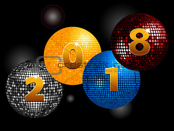 New Years Twenty  Eighteenth on disco balls