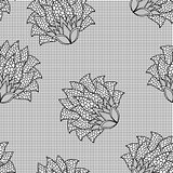 Floral seamless black and white pattern