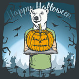 Vector illustration of Halloween bear concept