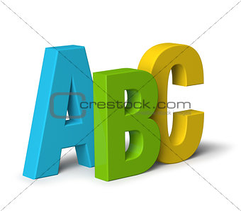 Colour letters ABC isolated on white 3D
