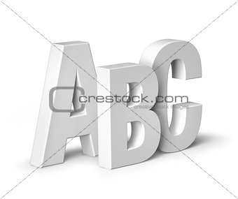 Letters ABC isolated on white 3D