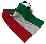 soccer ball and flag of kuwait - 3d rendering