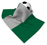 soccer ball and flag of nigeria - 3d rendering