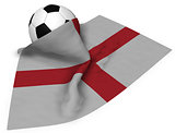 soccer ball and flag of england - 3d rendering