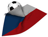 soccer ball and flag of the Czech Republic - 3d rendering