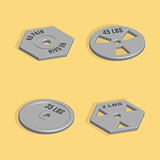 Weight plate for barbell in 3D, vector illustration.