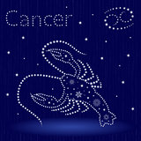 Zodiac sign Cancer with snowflakes