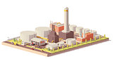 Vector low poly oil refinery plant