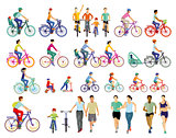 Group of cyclists illustration