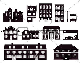 Houses buildings architecture icon