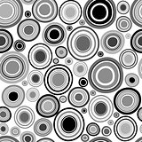 Black and white background with round geometrical shapes