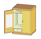 Open wardrobe - Vector Illustration