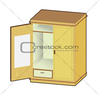 Open wardrobe - Vector Illustration