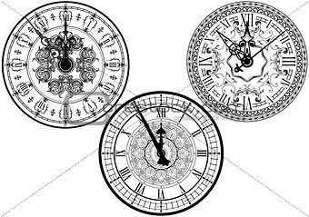 Clock Faces with Ornamental Decoration