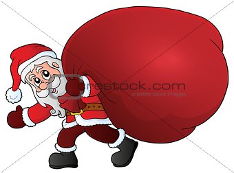 Santa Claus with big gift bag theme 1