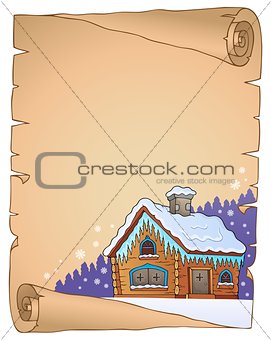 Winter cottage theme parchment 1