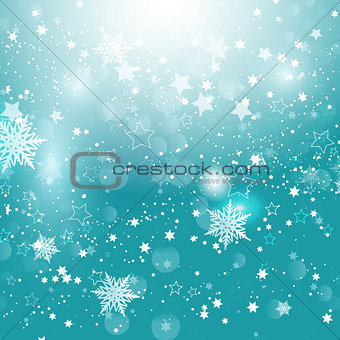 Christmas snowflakes and stars