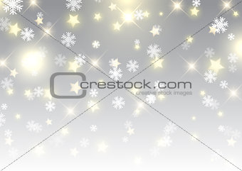 Christmas background of stars and snowflakes