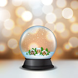 Snow Globe With House And Bokeh