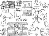 Cartoon doodle kids, Hand draw Vector