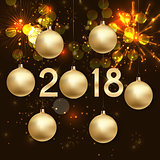 Abstract Beauty Christmas and 2018 New Year Background. Vector Illustration