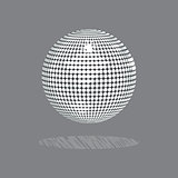 Drawing style disco ball on gray background