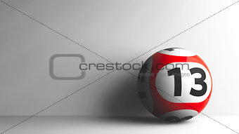 Red lottery ball 13